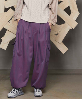 High Count Wool Prime-Wide Cargo Pants