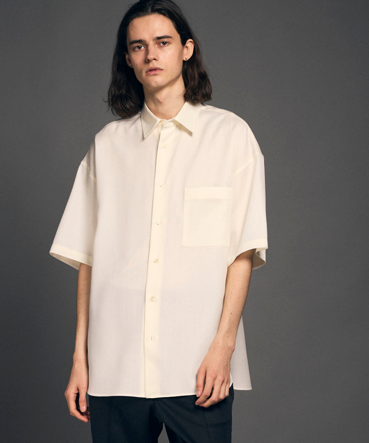 High Count Wool Prime-Over Short Sleeve Shirt