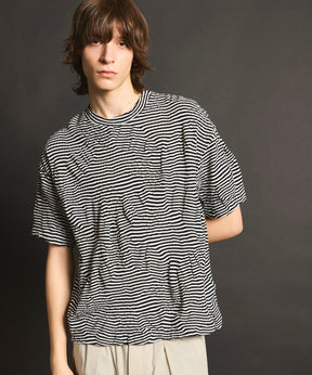 Links Jacquard Border Oversized Crew Neck T-shirt