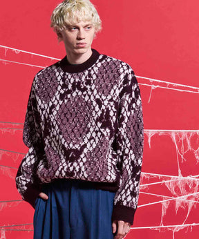 【24AW PRE-ORDER】Prime-Over Python Crew Neck Knit Pullover