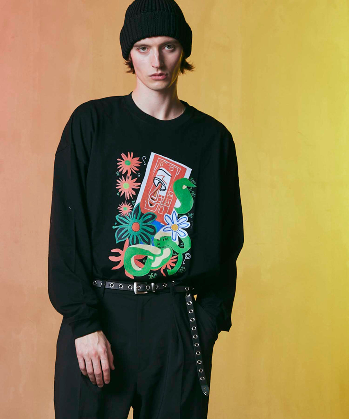 Multi Graphic Prime-Over Crew Neck Pullover