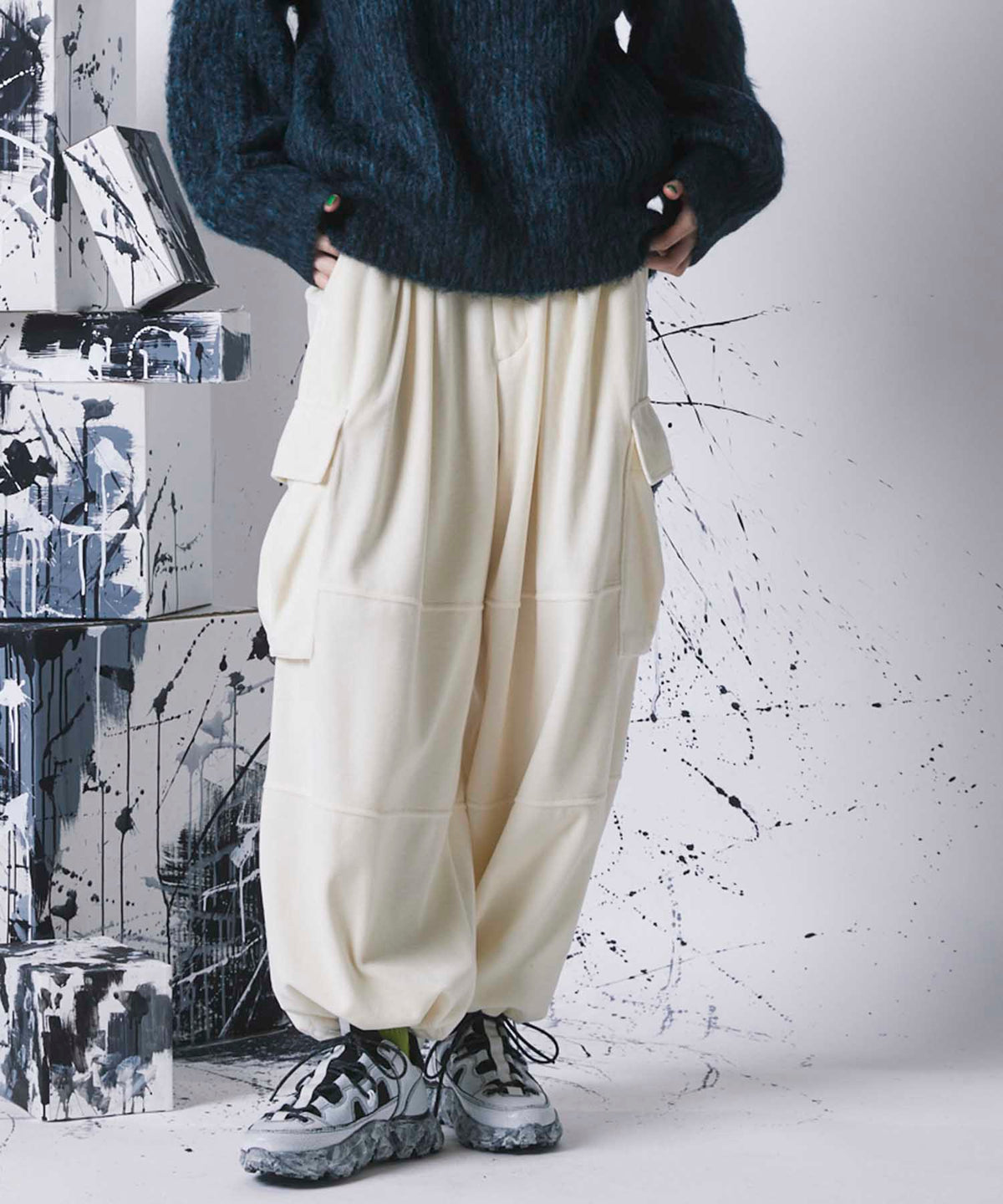 Prime-Wide Velor Cargo Pants