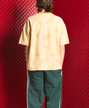 Leaf Back Cut Jacquard Prime-Over Crew Neck T-shirt