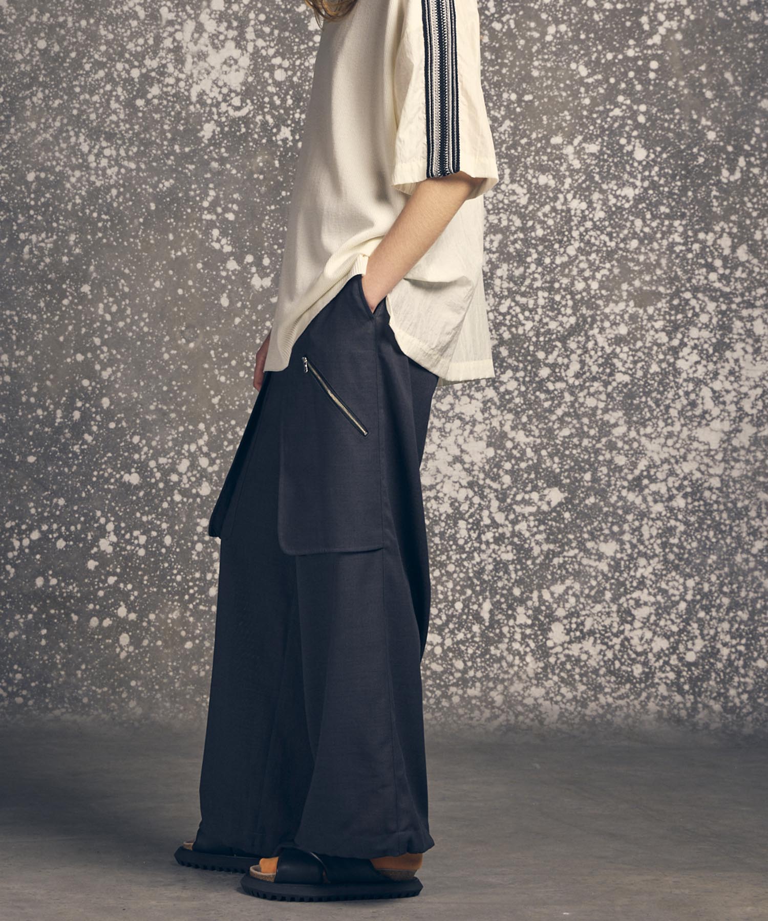 Wrap Cut Wide Cargo Pants