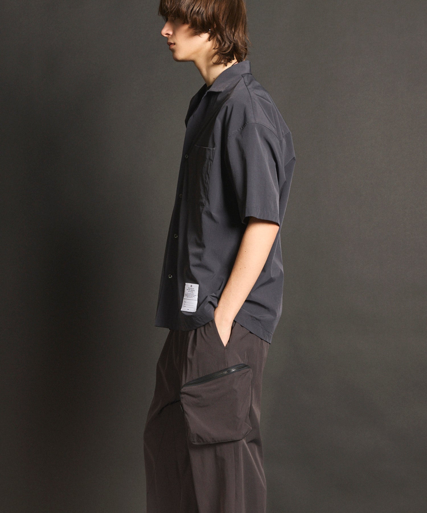 Dry Touch Prime-Over Short Sleeve Open Collar Shirt