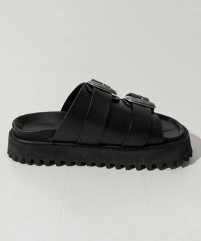 【SPECIAL SHOES FACTORY COLLABORATION】Italian Vibram Sole Double Monk Buckle Sandal Made In TOKYO