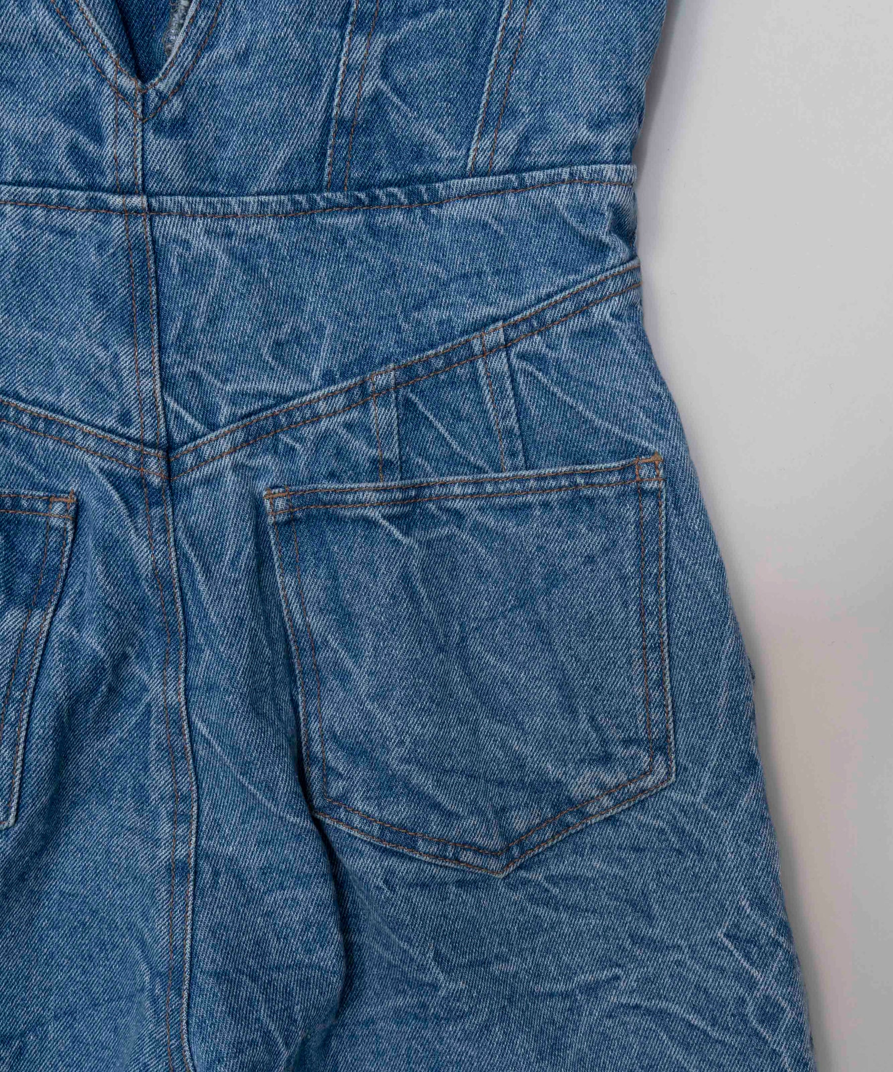 【SALE】Denim Bare All In One