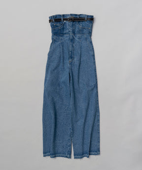 【SALE】Denim Bare All In One